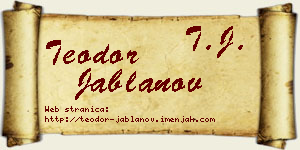 Teodor Jablanov vizit kartica